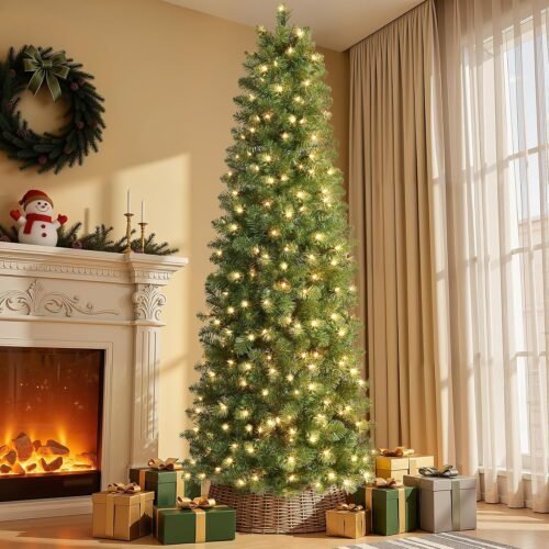 Pencil Christmas Tree with Incandescent Lights