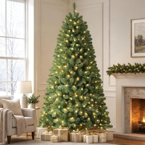 Pre Lit Christmas Tree with Multiple Lighting Modes and Timer